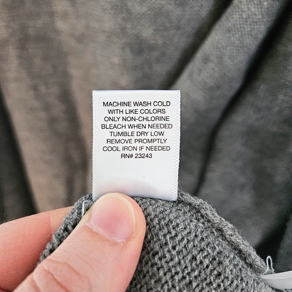 NY&Co. Light Grey Open Front Hooded Wooly Acrylic Cardigan w/ Big Pockets Sz XL - Picture 6 of 7